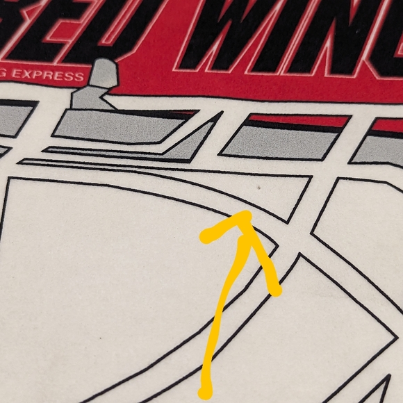 Vintage Detroit RED WINGS Tag Express Die Cut Hockey Goalie Mask Felt Pennant - Picture 2 of 4